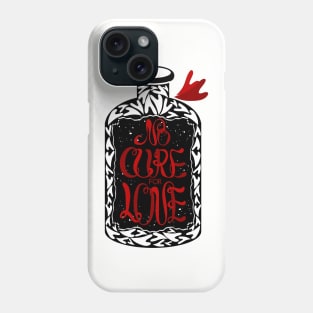 "No cure for love typographic" poster Phone Case