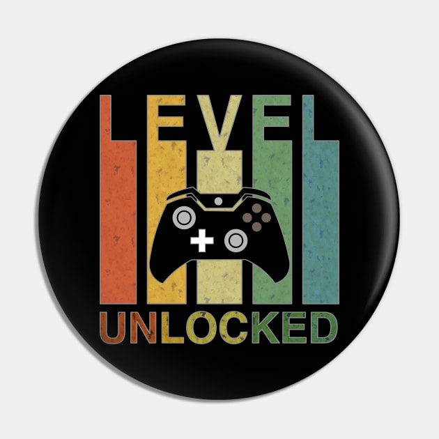 Level Unlocked Shirt Funny Video Gamer unisex Pin by bakry