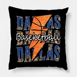 Graphic Basketball Dallas Proud Name Vintage Pillow