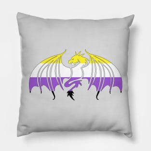 Nonbinary Pride Dragon Pillow