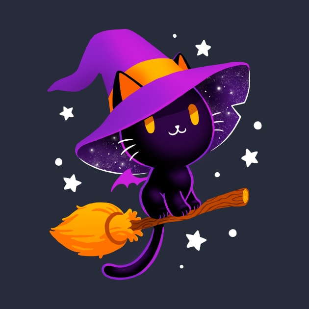 Witch cat - Black magic cat - cute spooky by BlancaVidal