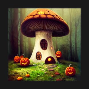 Halloween Mushroom House T-Shirt