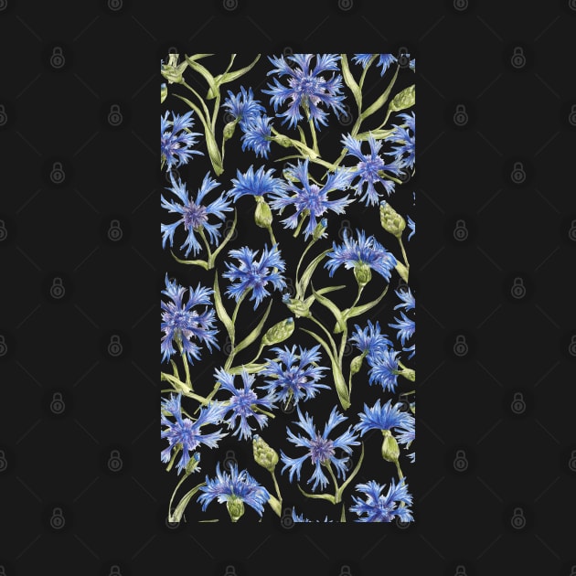 pattern with blue wildflowers by lisenok