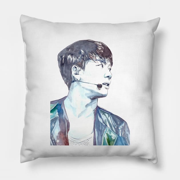 KPOP GOT7 Jackson Wang Watercolour Design Pillow by NiamhYoungArt