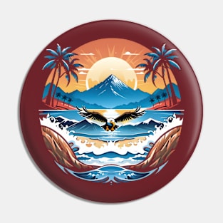 eagle on the beach Pin