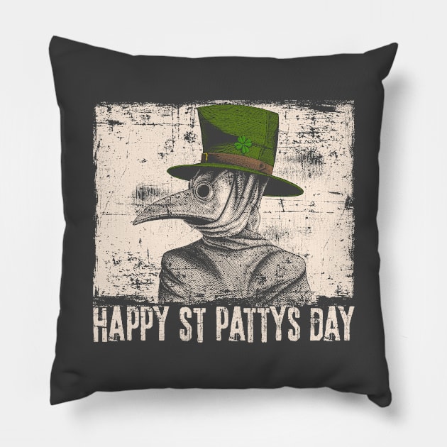 St Patricks Day Plague Doctor Pillow by MandeesCloset