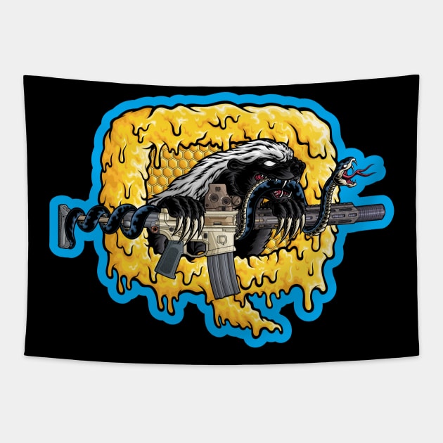 Q Honey Badger Tapestry by orozcodesign