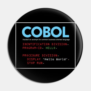 COBOL 'Hello World' Pin