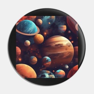 Planets Pattern Pin