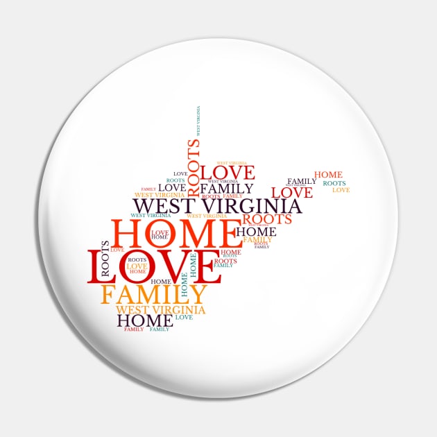 West Virginia State Home, Love, Roots and Family Map Pin by maro_00