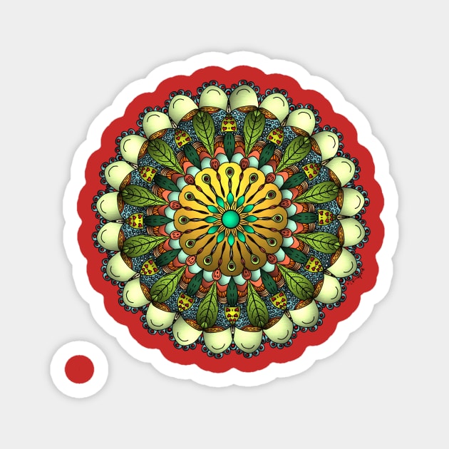 Metallic Mandala Magnet by BHDigitalArt