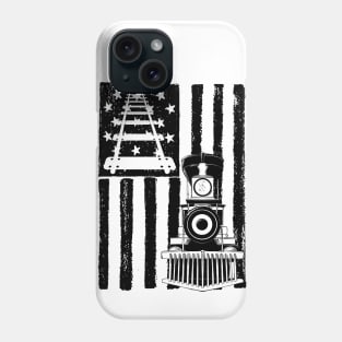 Vintage American flag train Phone Case