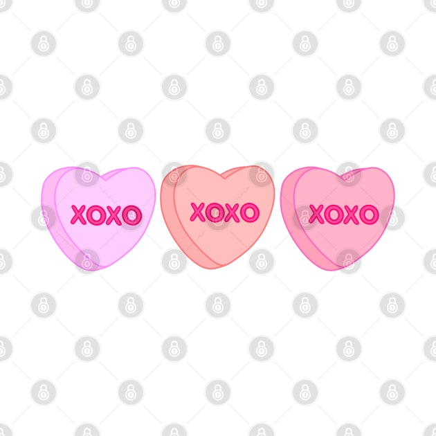 Valentine XOXO Conversation Hearts by bloomingviolets