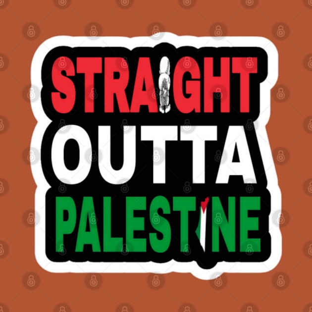 Straight Outta Palestine - Handala and Map - Sticker - Back by SubversiveWare