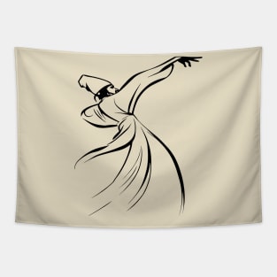 The Dervish Relationship Between Body And Soul Line Art Tapestry