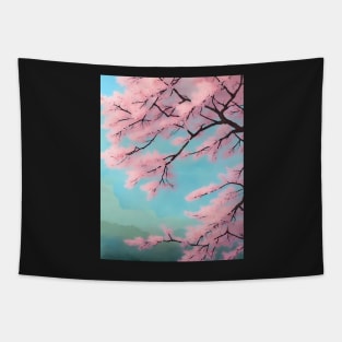 Ukiyo-e Japanese Art - Cherry Blossoms in Full Bloom Tapestry