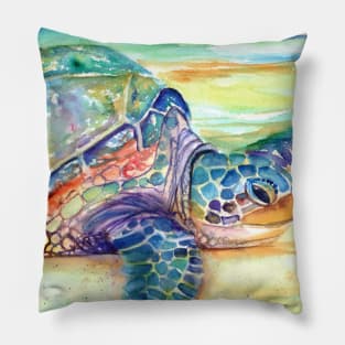 Rainbow Sea Turtle 2 Pillow