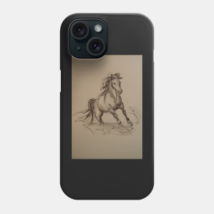 Wild - Horse ink wash watercolor painting Phone Case