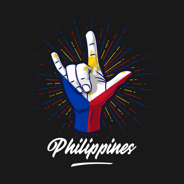 I Love You Philippines Hand Gesture Cute Gift Women Men by teeleoshirts