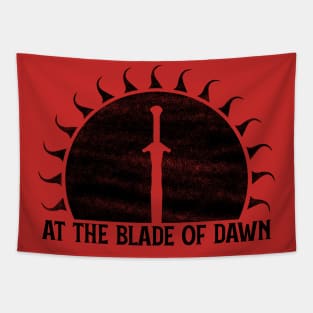 At the Blade of Dawn (Black): Fantasy Design Tapestry