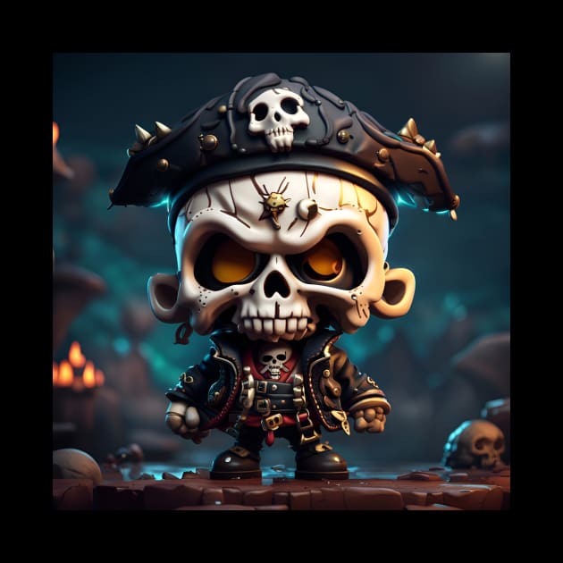 Chibi Style Skull Pirate by SmartPufferFish