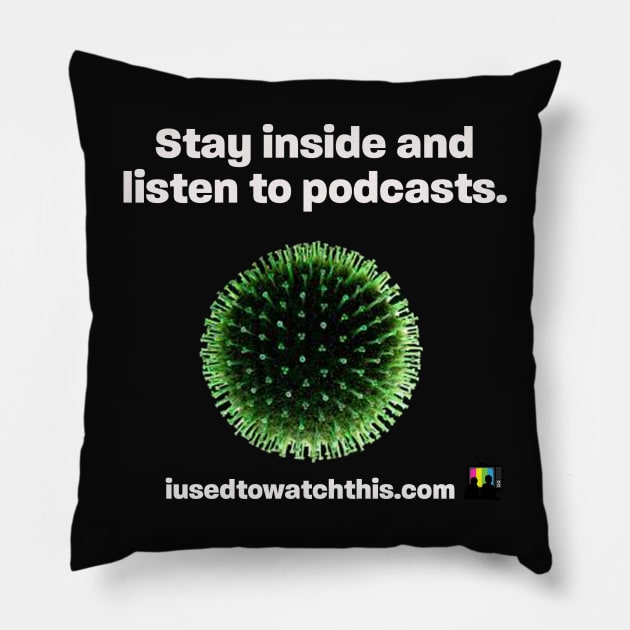 stay inside black text Pillow by IUsedtoWatchThis