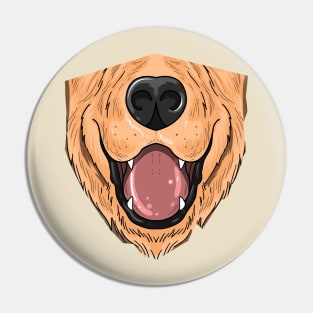 Funny Golden Retriever Dog Face Pin