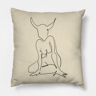 Taurus Celestial Line Art Pillow