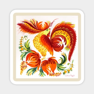 Rooster Watercolor Painting Magnet