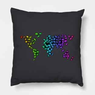 World all continents,animals,map, geography Pillow