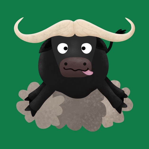 Funny running water buffalo cartoon by FrogFactory