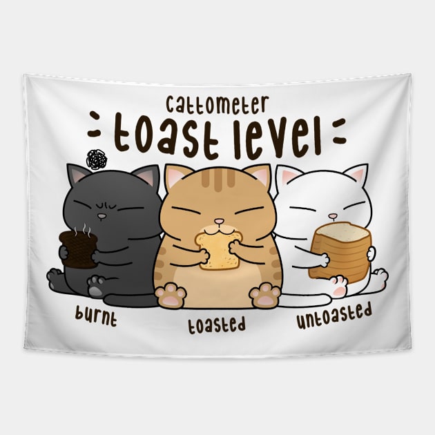 Chubby Cat Toast Level Tapestry by Takeda_Art