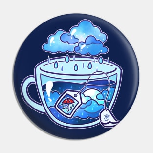 Rainy Day Teacup Pin