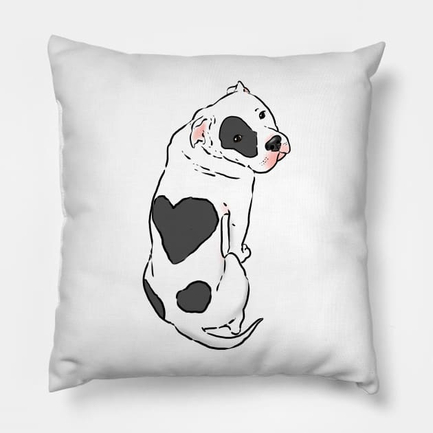 Pitbull with Heart Spot, Pitbull Love Pillow by sockdogs