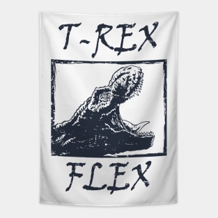 T-Rex Flex Dino Distressed Retro Black Tapestry