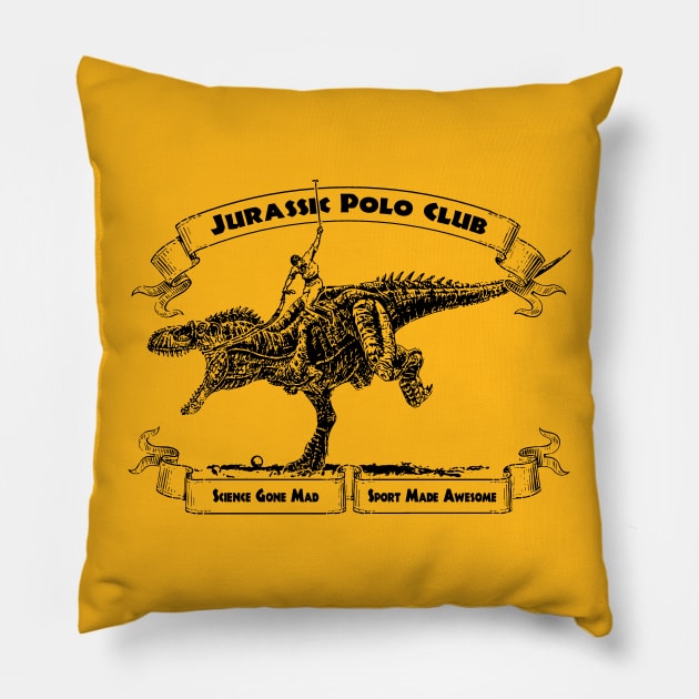 Jurassic Polo Club Pillow by UselessRob