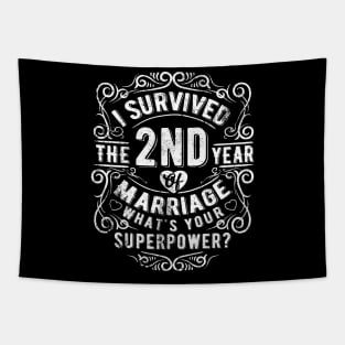 Funny Wedding Anniversary Gift- 2 years Wedding Marriage Gift Tapestry