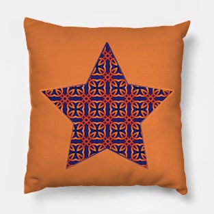 Retro Patterned Star Pillow