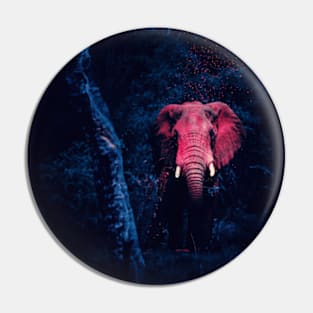 Pink Elephant in a dark forest Pin