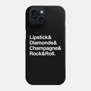 Lipstick diamonds champagne rock and roll Phone Case