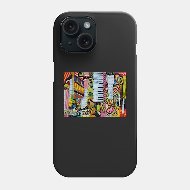 Expresstionist Cubist Violin Rocking 897 Phone Case by artsale