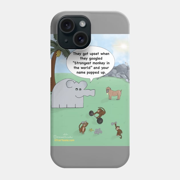 Enormously Funny Cartoons Strongest Monkey Phone Case by Enormously Funny Cartoons