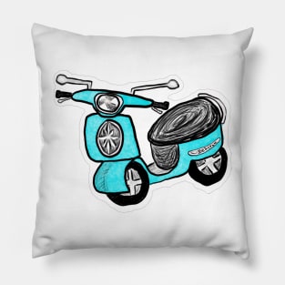 Turquoise scooter Pillow