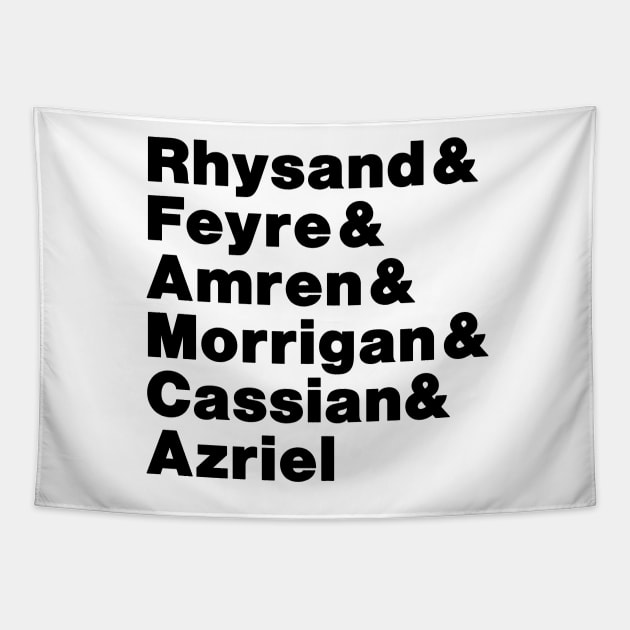 A Court of Mist and Fury Inner Circle Line Up Tapestry by baranskini