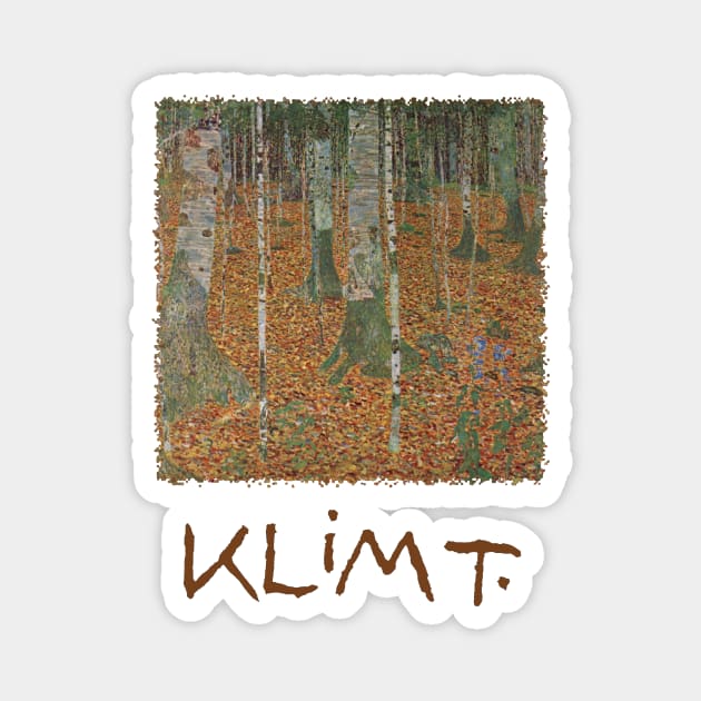 Birch Forest by Gustav Klimt Magnet by MasterpieceCafe