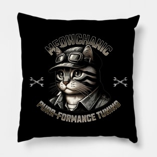 Meowchanic Mastery - The Ultimate Fixer Feline Pillow