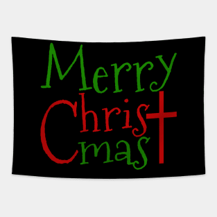 Jesus Cross Merry Christmas Tapestry