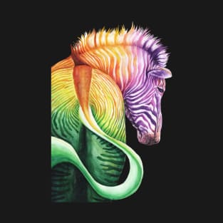 Colorful Zebra Watercolor without background T-Shirt