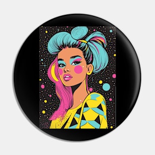 A vibrant pop art illustration Pin