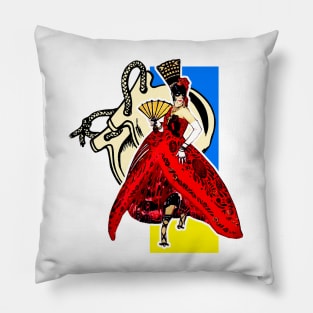 Spanish dancer with castanet Pillow